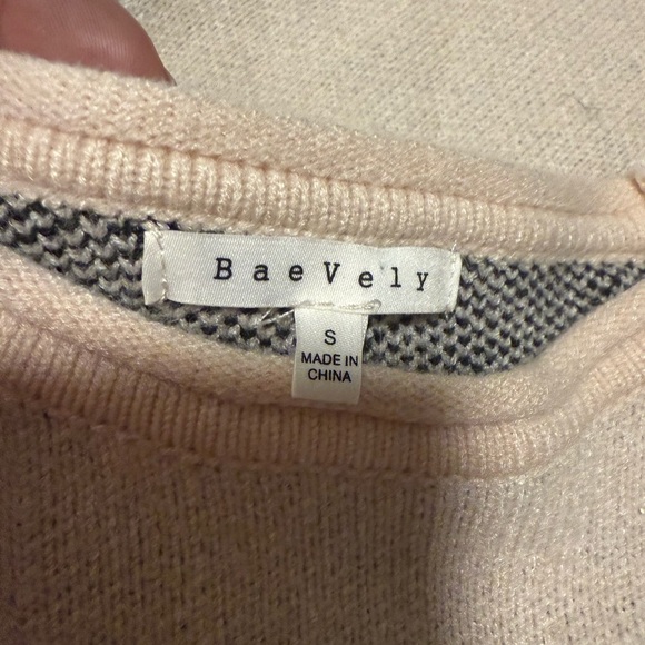 BaeVely Cream and Black Crew Neck Sweater with Leopard Print Sleeves - Picture 8 of 9